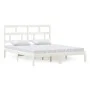Estructura de cama de madera maciza de pino blanco 160x200 cm de vidaXL, Camas y somieres - Ref: Foro24-3101229, Precio: 138,...