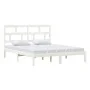 Estructura de cama de madera maciza de pino blanco 160x200 cm de vidaXL, Camas y somieres - Ref: Foro24-3101229, Precio: 138,...