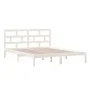 Estructura de cama de madera maciza de pino blanco 160x200 cm de vidaXL, Camas y somieres - Ref: Foro24-3101229, Precio: 138,...
