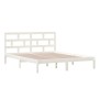 Solid white pine wood bed frame 160x200 cm by vidaXL, Beds and slatted bases - Ref: Foro24-3101229, Price: 142,03 €, Discount: %