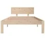 Solid pine wood bed frame 100x200 cm by vidaXL, Beds and slatted bases - Ref: Foro24-810485, Price: 87,02 €, Discount: %
