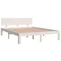Solid white pine wood bed frame 140x190 cm by vidaXL, Beds and slatted bases - Ref: Foro24-810476, Price: 109,25 €, Discount: %