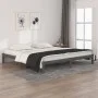 Solid gray pine wood bed frame 200x200 cm by vidaXL, Beds and slatted bases - Ref: Foro24-810387, Price: 131,04 €, Discount: %