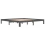 Solid gray pine wood bed frame 200x200 cm by vidaXL, Beds and slatted bases - Ref: Foro24-810387, Price: 131,04 €, Discount: %