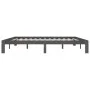 Solid gray pine wood bed frame 200x200 cm by vidaXL, Beds and slatted bases - Ref: Foro24-810387, Price: 131,04 €, Discount: %