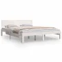 Estructura de cama de madera maciza de pino blanco 160x200 cm de vidaXL, Camas y somieres - Ref: Foro24-810506, Precio: 134,8...