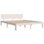 Massiver Bettrahmen aus weißem Kiefernholz, 160 x 200 cm von vidaXL, Betten und Lattenroste - Ref: Foro24-810506, Preis: 136,...