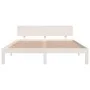 Estructura de cama de madera maciza de pino blanco 160x200 cm de vidaXL, Camas y somieres - Ref: Foro24-810506, Precio: 134,8...