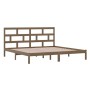Estructura de cama madera maciza de pino marrón miel 200x200 cm de vidaXL, Camas y somieres - Ref: Foro24-3101241, Precio: 17...