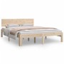 Solid pine wood bed frame 140x190 cm by vidaXL, Beds and slatted bases - Ref: Foro24-810475, Price: 119,05 €, Discount: %