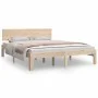Solid pine wood bed frame 140x190 cm by vidaXL, Beds and slatted bases - Ref: Foro24-810475, Price: 117,27 €, Discount: %