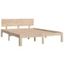 Solid pine wood bed frame 140x190 cm by vidaXL, Beds and slatted bases - Ref: Foro24-810475, Price: 119,05 €, Discount: %