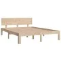 Solid pine wood bed frame 140x190 cm by vidaXL, Beds and slatted bases - Ref: Foro24-810475, Price: 117,27 €, Discount: %