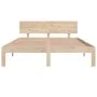 Solid pine wood bed frame 140x190 cm by vidaXL, Beds and slatted bases - Ref: Foro24-810475, Price: 117,27 €, Discount: %