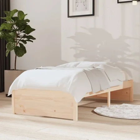 Solid wood bed frame 75x190 cm by vidaXL, Beds and slatted bases - Ref: Foro24-814909, Price: 55,62 €, Discount: %