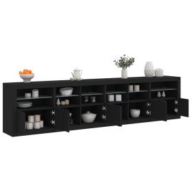 Aparador con luces LED negro 283x37x67 cm Aparador con luces LED negro 283x37x67 cm