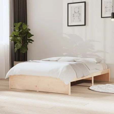 Estructura de cama madera maciza 120x200 cm de vidaXL, Camas y somieres - Ref: Foro24-814944, Precio: 102,10 €, Descuento: %