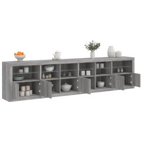 Aparador con luces LED gris Sonoma 283x37x67 cm Aparador con luces LED gris Sonoma 283x37x67 cm