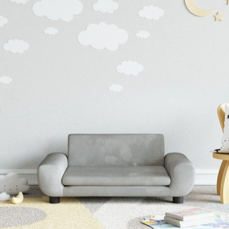 Sofá para niños de terciopelo gris claro 70x45x33 cm von vidaXL, Baby- und Kleinkindmöbel - Ref: Foro24-3196387, Preis: 75,69...