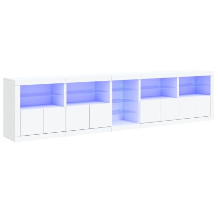 Aparador con luces LED blanco 283x37x67 cm en Aparadores | Comprar online en Foro24