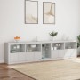 Aparador con luces LED blanco 283x37x67 cm
