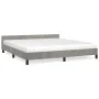 Estructura de cama con cabecero terciopelo gris claro 180x200cm de vidaXL, Camas y somieres - Ref: Foro24-347585, Precio: 132...