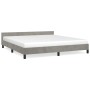Light gray velvet bed frame with headboard 180x200cm by vidaXL, Beds and slatted bases - Ref: Foro24-347585, Price: 134,55 €,...