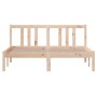 Solid wood double bed frame 135x190 cm by vidaXL, Beds and slatted bases - Ref: Foro24-814859, Price: 97,84 €, Discount: %
