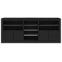 Aparador con luces LED negro 162x37x67 cm