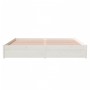 White solid wood bed frame Supe King 180x200 cm by vidaXL, Beds and slatted bases - Ref: Foro24-814965, Price: 150,37 €, Disc...