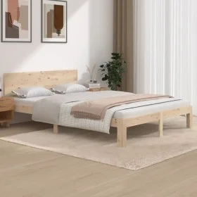 Bettgestell aus massivem Kiefernholz, 140 x 200 cm von vidaXL, Betten und Lattenroste - Ref: Foro24-810495, Preis: 108,26 €, ...