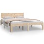 Solid pine wood bed frame 140x200 cm by vidaXL, Beds and slatted bases - Ref: Foro24-810495, Price: 109,63 €, Discount: %