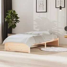Solid wood bed frame 90x190 cm by vidaXL, Beds and slatted bases - Ref: Foro24-814914, Price: 91,46 €, Discount: %