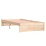 Estructura de cama madera maciza 90x190 cm de vidaXL, Camas y somieres - Ref: Foro24-814914, Precio: 91,37 €, Descuento: %