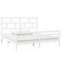 Estructura de cama madera maciza de pino blanca 200x200 cm