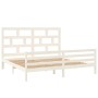 Estructura de cama madera maciza de pino blanca 200x200 cm
