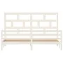 Estructura de cama madera maciza de pino blanca 200x200 cm de vidaXL, Camas y somieres - Ref: Foro24-3101304, Precio: 166,96 ...