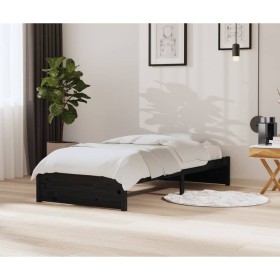 Estructura de cama madera maciza negro 90x200 cm