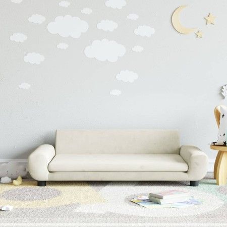 Sofá para niños de terciopelo crema 100x54x33 cm by vidaXL, Baby and Toddler Furniture - Ref: Foro24-3196385, Price: 106,65 €...