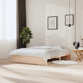 Solid wood bed frame 150x200 cm by vidaXL, Beds and slatted bases - Ref: Foro24-814954, Price: 124,23 €, Discount: %