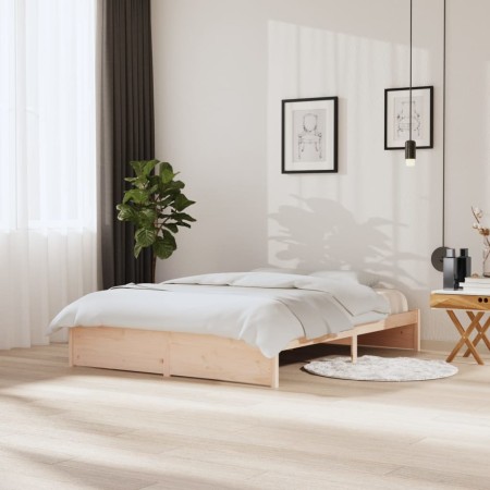 Estructura de cama madera maciza 150x200 cm de vidaXL, Camas y somieres - Ref: Foro24-814954, Precio: 125,67 €, Descuento: %