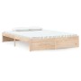 Solid wood double bed frame 135x190 cm by vidaXL, Beds and slatted bases - Ref: Foro24-814924, Price: 121,58 €, Discount: %