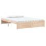 Solid wood double bed frame 135x190 cm by vidaXL, Beds and slatted bases - Ref: Foro24-814924, Price: 121,58 €, Discount: %
