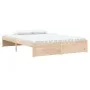 Solid wood double bed frame 135x190 cm by vidaXL, Beds and slatted bases - Ref: Foro24-814924, Price: 116,26 €, Discount: %