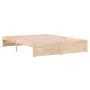 Solid wood double bed frame 135x190 cm by vidaXL, Beds and slatted bases - Ref: Foro24-814924, Price: 116,26 €, Discount: %