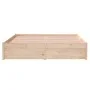 Solid wood double bed frame 135x190 cm by vidaXL, Beds and slatted bases - Ref: Foro24-814924, Price: 116,26 €, Discount: %