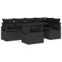 Conjunto de sofá de jardín Manual 6 pcs Negro 100 x 55 x 73 cm