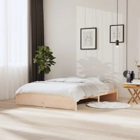 Solid wood bed frame 160x200 cm by vidaXL, Beds and slatted bases - Ref: Foro24-814959, Price: 131,55 €, Discount: %
