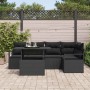 Conjunto de sofá de jardín Manual 6 pcs Negro 100 x 55 x 73 cm