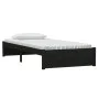 Black solid wood single bed frame 90x190 cm by vidaXL, Beds and slatted bases - Ref: Foro24-814918, Price: 89,39 €, Discount: %